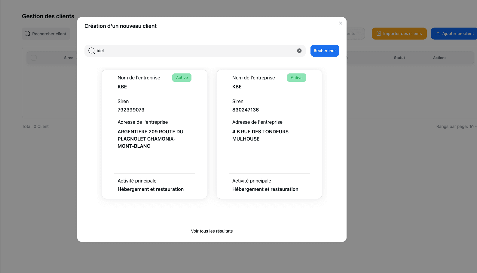 Gestion de la Clientèle